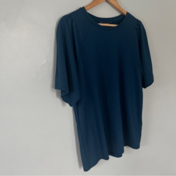 Banana Republic Loose Fit Oversize Crewneck Blouse Shirt Teal Blue Medium - Picture 3 of 7